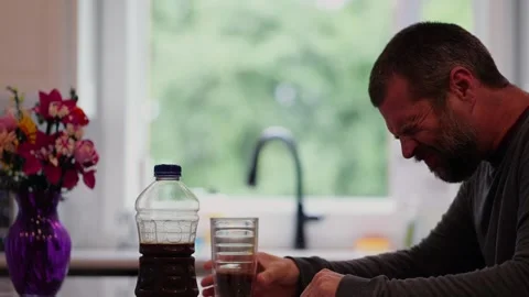 Prune Juice Natural Middle Aged Digestive Health Stock Footage 346410990