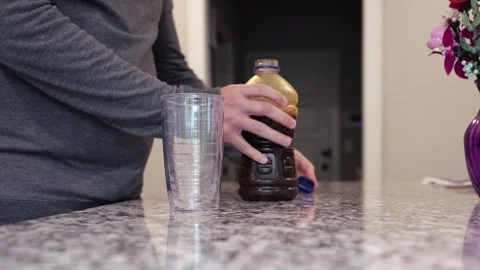 Prune Juice Natural Middle Aged Digestive Health Stock Footage 346411005