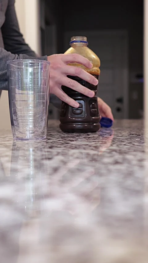 Prune Juice Natural Middle Aged Digestive Health Stock Footage 346411021