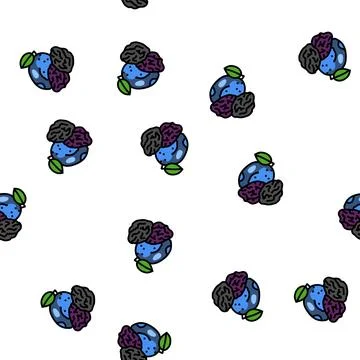 Prune plum vector seamless pattern 스톡 일러스트