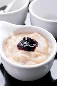 Prune yogurt Stock Photos