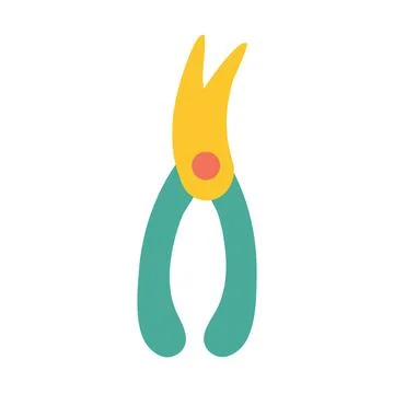 Pruner on an isolated white background. Construction or renovation. Building  Stock Illustration