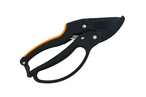 Pruner isolated on a white background. Tool. Top view. Stock Photos