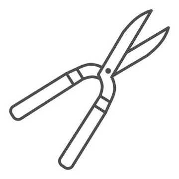 Pruner thin line icon, Garden and gardening concept, Pruning scissors sign on Stock Illustration