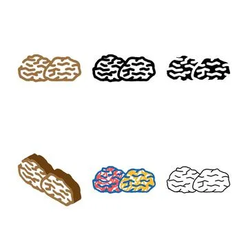 Prunes dried fruit color variants icon vector Stock Illustration