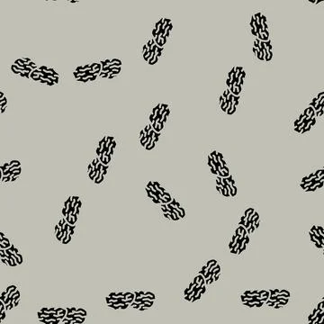 Prunes dried fruit glyph vector seamless pattern Stock Illustration