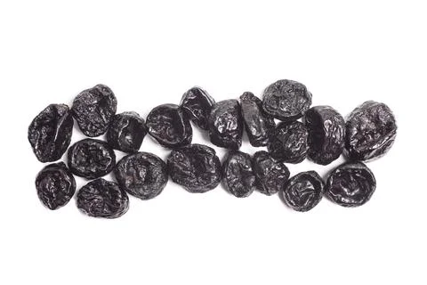Prunes isolated on white background. Stock Photos