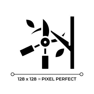 Pruning black glyph icon Illustrazione stock