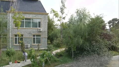 Pruning flowers in the garden Video stock 261510962