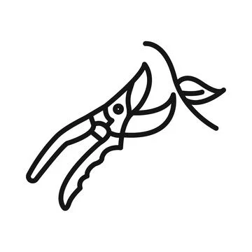 Pruning icon Black line art vector Stock Illustration