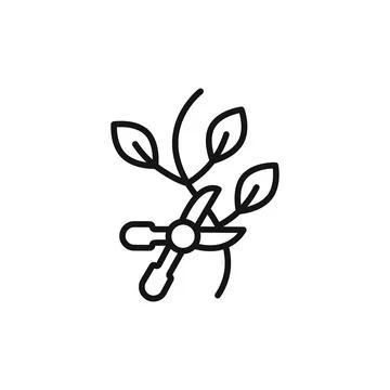 Pruning logo sign vector outline Stock Illustration