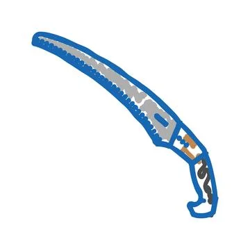 Pruning saw icon doodle illustration Stock Illustration