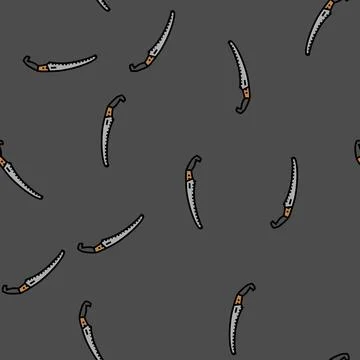 Pruning saw vector seamless pattern Stock Illustration
