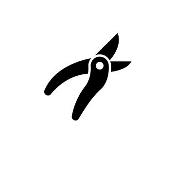 Pruning Scissors, Garden Secateurs Solid Flat Vector Icon Isolated on White.. Ilustración de archivo