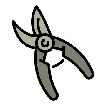 Pruning scissors icon, outline style Stock Illustration