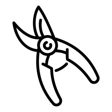 Pruning scissors icon, outline style Stock Illustration