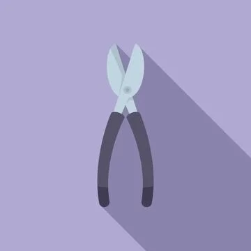 Pruning secateur icon flat vector. Garden shears Stock Illustration