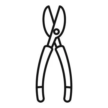 Pruning secateur icon outline vector. Garden shears Stock Illustration