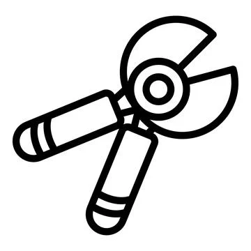 Pruning secateurs icon, outline style Stock Illustration