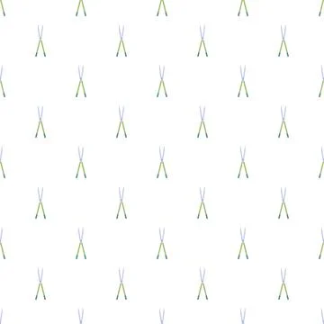 Pruning shear pattern creating seamless gardening background Stock Illustration