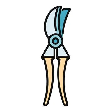 Pruning shears garden tool flat vector icon Illustrazione stock