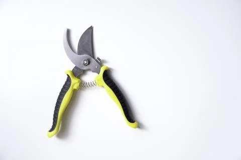 Pruning shears, gardening tool equipment, isolated on white background Stock Photos