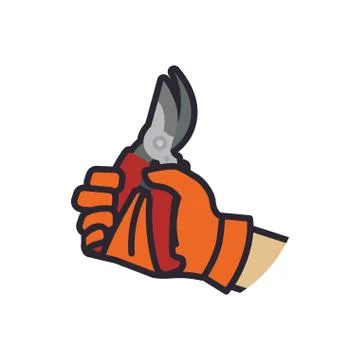 Pruning shears gardening tool Stock Illustration