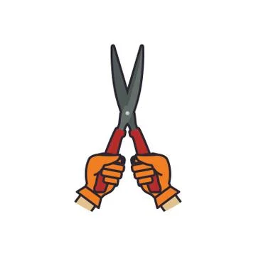 Pruning shears gardening tool Illustrazione stock