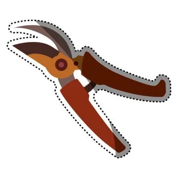 Pruning shears gardening tool Illustrazione stock