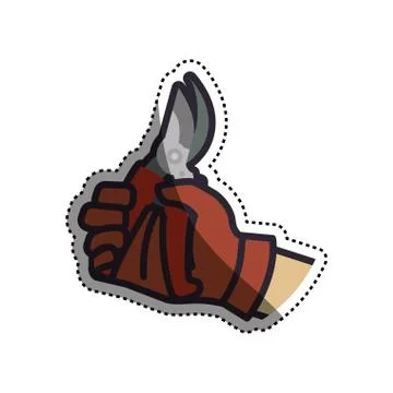 Pruning shears gardening tool Illustrazione stock