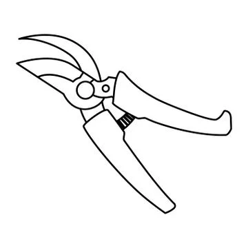 Pruning shears gardening tool Stock Illustration