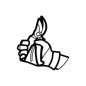 Pruning shears gardening tool Illustrazione stock