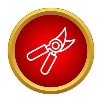 Pruning shears icon creating gardening tool symbol Stock Illustration