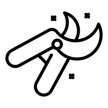 Pruning shears icon outline vector. Garden tree Stock Illustration