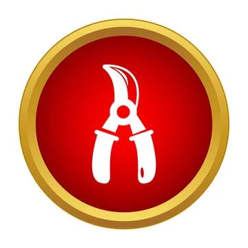 Pruning shears icon representing gardening horticulture tools Stock Illustration