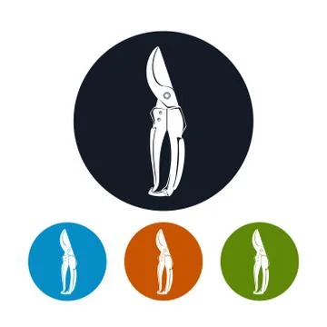 Pruning Shears Icon, Secateur Icon Stock Illustration