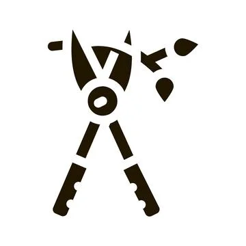 Pruning shears icon Vector Glyph Illustration Stock Illustration
