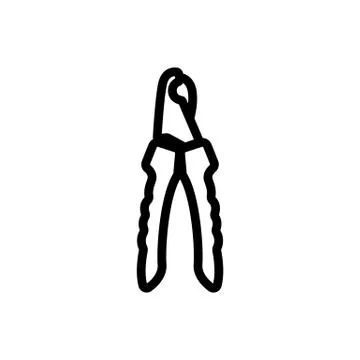 Pruning shears icon vector outline illustration Stock Illustration