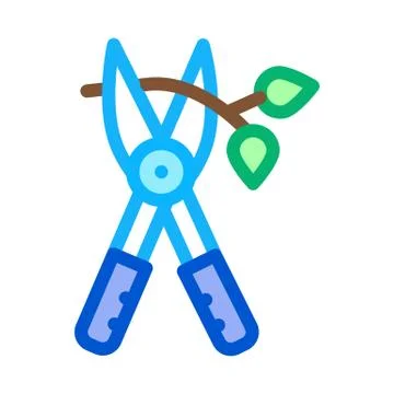Pruning shears icon vector outline illustration Stock Illustration