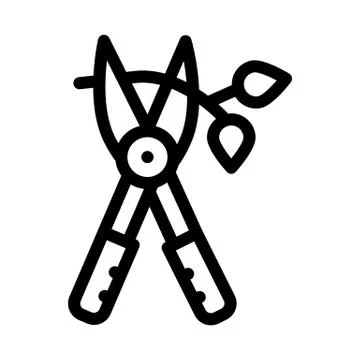 Pruning shears icon vector outline illustration Illustrazione stock