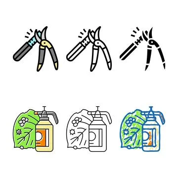 Pruning shears sharpening garden designs maintenance color icon vector イラスト素材