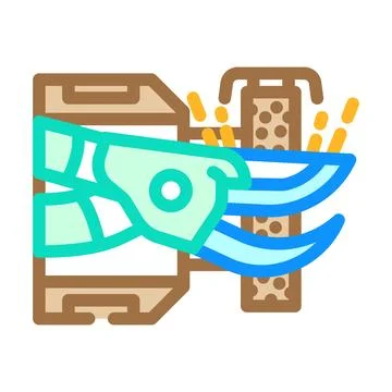 Pruning shears sharpening garden maintenance color icon vector illustration Stock Illustration