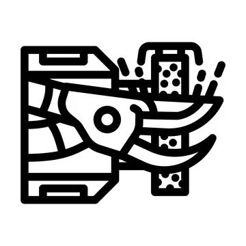 Pruning shears sharpening garden maintenance line icon vector illustration Stock Illustration