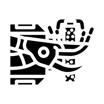 Pruning shears sharpening garden maintenance glyph icon vector illustration Stock Illustration