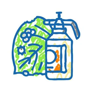 Pruning shears sharpening garden maintenance icon doodle illustration Stock Illustration