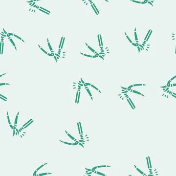 Pruning shears sharpening garden maintenance glyph seamless pattern Stock Illustration