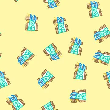 Pruning shears sharpening garden maintenance vector seamless pattern Stock Illustration