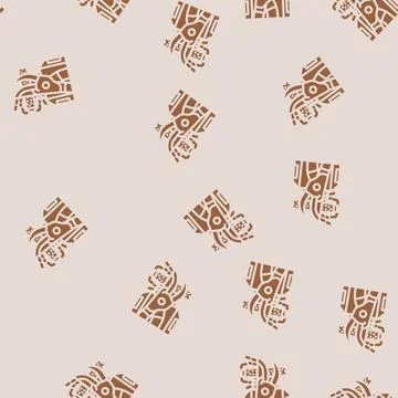 Pruning shears sharpening garden maintenance glyph vector seamless pattern Stock Illustration