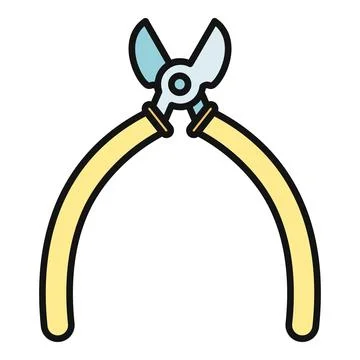 Pruning shears vector icon with yellow handles Illustrazione stock