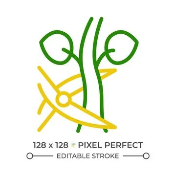 Pruning two color line icon Illustrazione stock